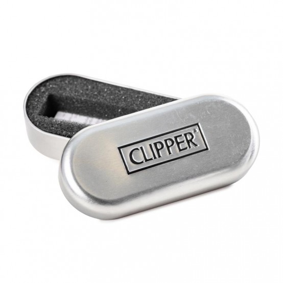 Bricheta Clipper Large Metal Argintie + cutie metalica