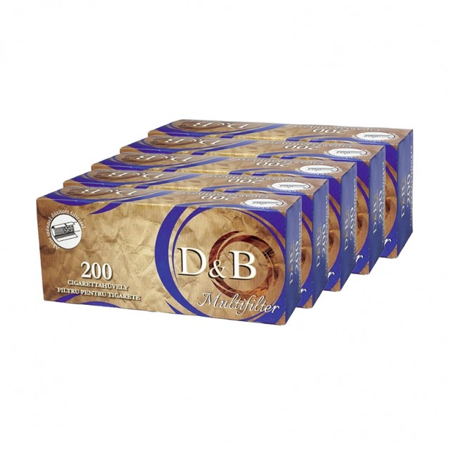 Set 5 cutii cu 200 Tuburi tigari D&B - total 1000 tuburi