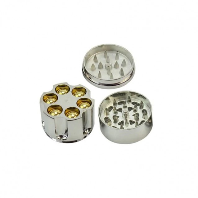 Grinder tocat tutun 42 mm, metalic, Bullet
