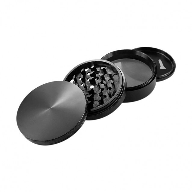 Grinder tocat tutun 40 mm, aluminiu, Negru
