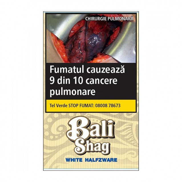 Set 5 x Tutun de rulat Bali Shag White Halfzware 40G + 3 x Filtre Classic Slim Long 120 bucati tigari Smoking + 3 x Foite Smoking Regular Green