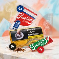 Set 5 x Tutun de rulat Golden Virginia The Original - 30Gr + 4 x Filtre Classic Slim Long 120 bucati tigari Smoking + Foite Smoking Regular Green 