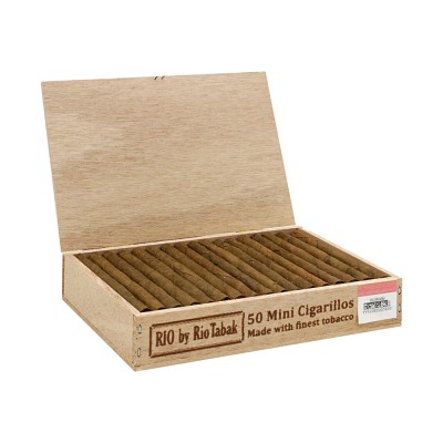 Tigari de Foi Rio By RioTabak Mini Cigarillos, 50 bucati, cutie lemn