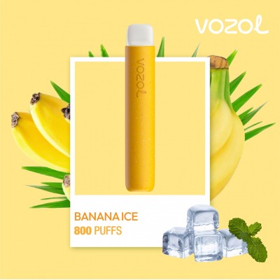 Tigara electronica de unica folosinta cu nicotina Vozol 800 pufuri Aroma Banana Ice
