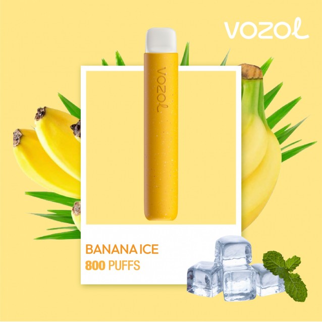 Tigara electronica de unica folosinta cu nicotina Vozol 800 pufuri Aroma Banana Ice