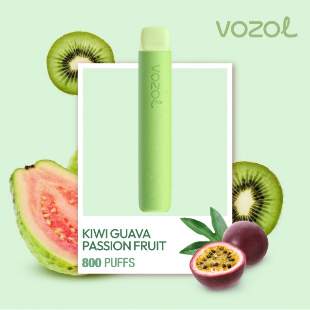 Tigara electronica de unica folosinta cu nicotina Vozol 800 pufuri Kiwi Guava Passion Fruit