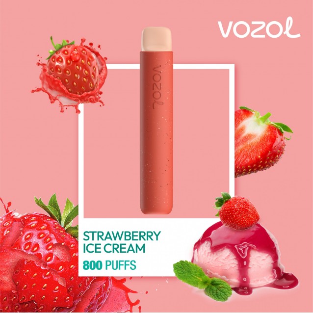 Tigara electronica de unica folosinta cu nicotina Vozol 800 pufuri Aroma Strawberry Ice Cream