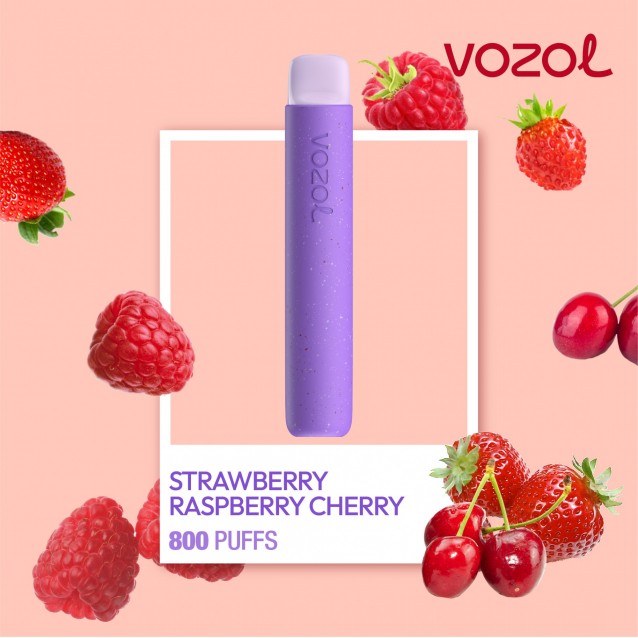 Tigara electronica de unica folosinta cu nicotina Vozol 800 pufuri Aroma Strawberry Raspberry Cherry