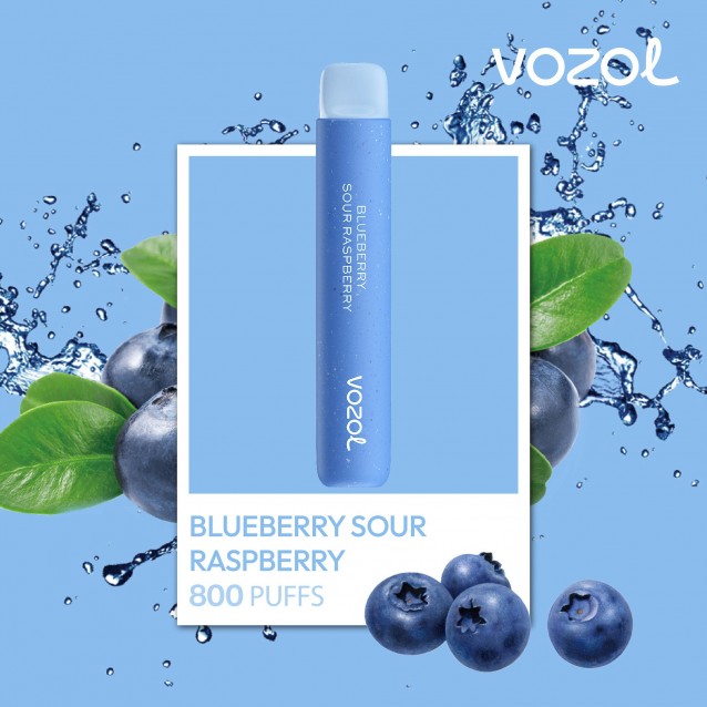 Tigara electronica de unica folosinta cu nicotina Vozol 800 pufuri Aroma 	Blueberry sour Raspberry