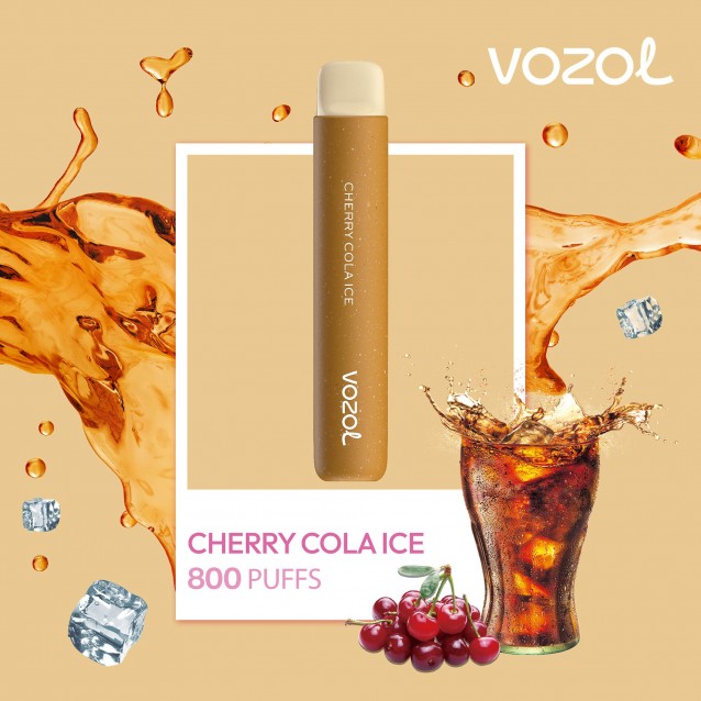 Tigara electronica de unica folosinta cu nicotina Vozol 800 pufuri Aroma Cherry Cola Ice