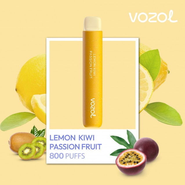 Tigara electronica de unica folosinta cu nicotina Vozol 800 pufuri Aroma Lemon Kiwi Passion Fruit