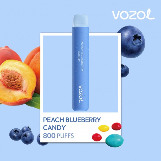 Tigara electronica de unica folosinta cu nicotina Vozol 800 pufuri Aroma Peach Blueberry Candy