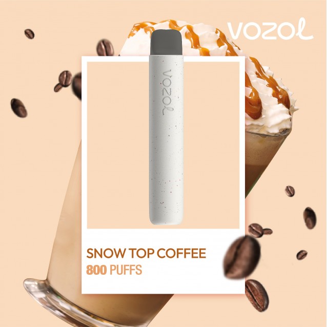 Tigara electronica de unica folosinta cu nicotina Vozol 800 pufuri Aroma Snow Top Coffee