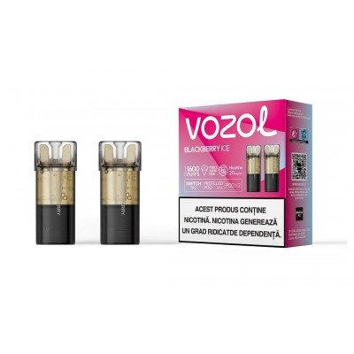 Set 2 Cartuse cu nicotina Vozol Switch Pro 800 Pufuri Aroma Blackberry Ice  
