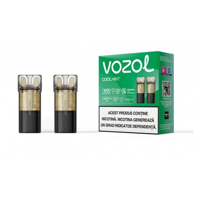 Set 2 Cartuse cu nicotina Vozol Switch Pro 800 Pufuri Aroma Cool Mint