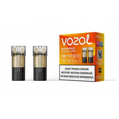 Set 2 Cartuse cu nicotina Vozol Switch Pro 800 Pufuri Aroma Dragon Fruit Banana Cherry