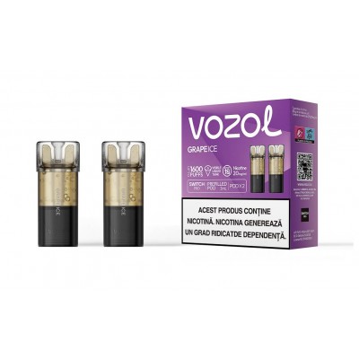 Set 2 Cartuse cu nicotina Vozol Switch Pro 800 Pufuri Aroma Grape Ice