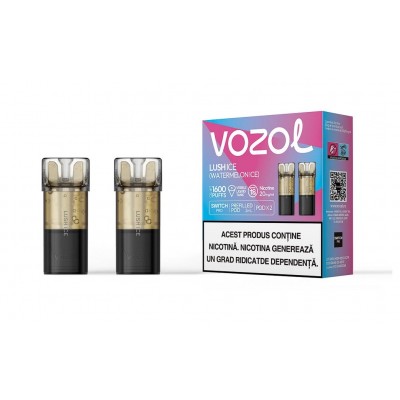 Set 2 Cartuse cu nicotina Vozol Switch Pro 800 Pufuri Aroma Lush Ice ( Watermelon Ice)	