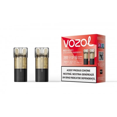Set 2 Cartuse cu nicotina Vozol Switch Pro 800 Pufuri Aroma Red Berry