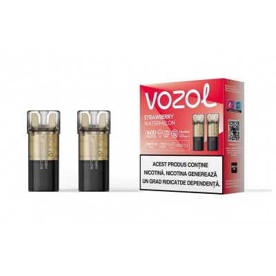 Set 2 Cartuse cu nicotina Vozol Switch Pro 800 Pufuri Aroma Strawberry Watermelon
