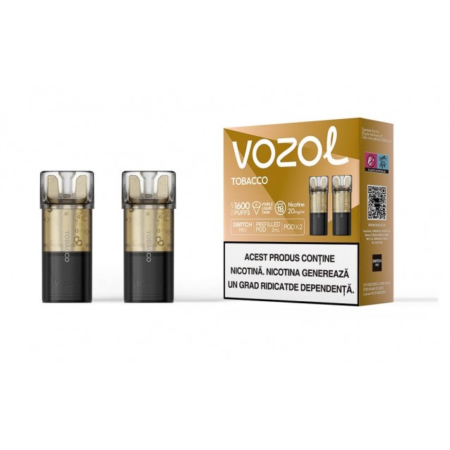 Set 2 Cartuse cu nicotina Vozol Switch Pro 800 Pufuri Aroma Tobacco