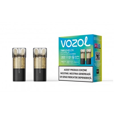 Set 2 Cartuse cu nicotina Vozol Switch Pro 800 Pufuri Aroma Triple Melon