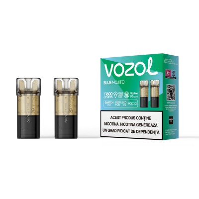 Set 2 Cartuse cu nicotina Vozol Switch Pro 800 Pufuri Aroma Blue Mojito