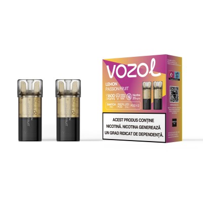 Set 2 Cartuse cu nicotina Vozol Switch Pro 800 Pufuri Aroma Lemon Passion Fruit