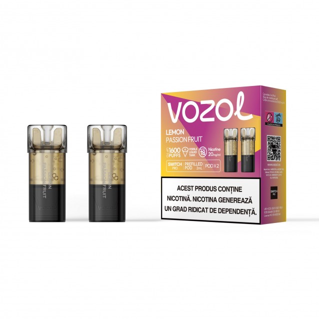 Set 2 Cartuse cu nicotina Vozol Switch Pro 800 Pufuri Aroma Lemon Passion Fruit