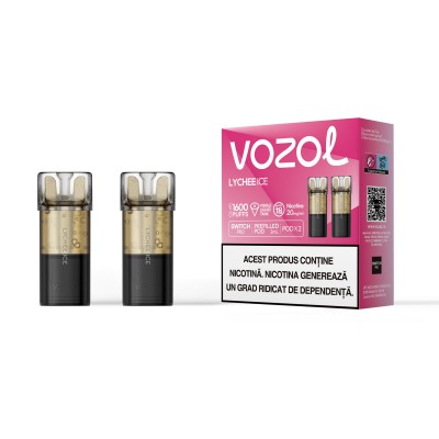 Set 2 Cartuse cu nicotina Vozol Switch Pro 800 Pufuri Aroma Lychee Ice
