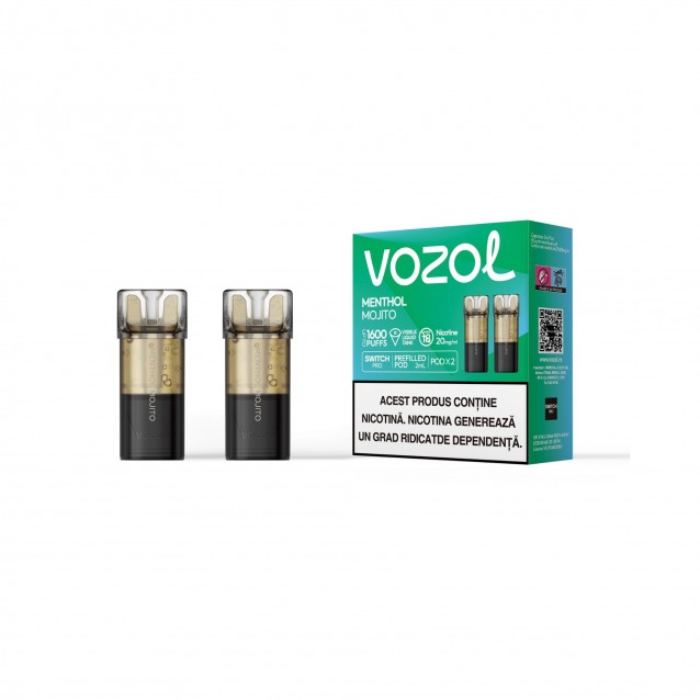 Set 2 Cartuse cu nicotina Vozol Switch Pro 800 Pufuri Aroma Menthol Mojito