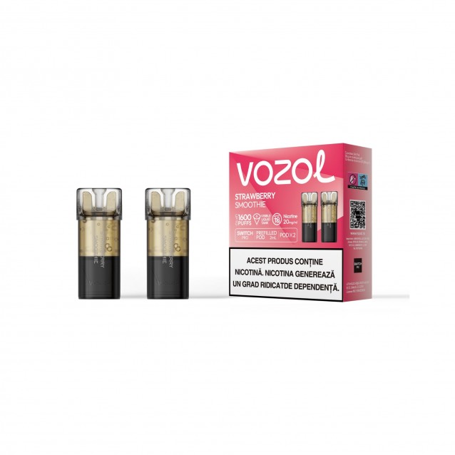 Set 2 Cartuse cu nicotina Vozol Switch Pro 800 Pufuri Aroma Strawberry Smoothie