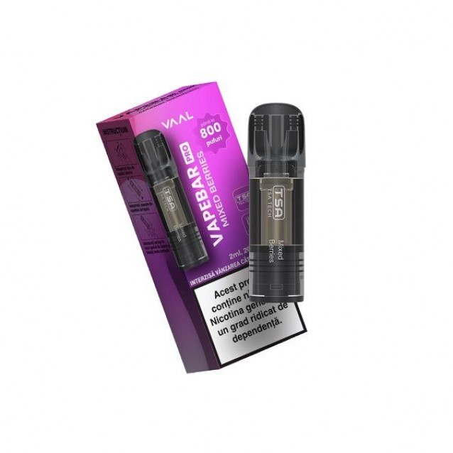 Cartus cu nicotina Vapebar PRO 800 pufuri Aroma Mixed Berries
