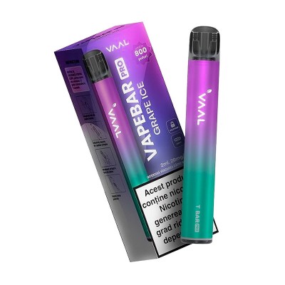 Tigara electonica reincarcabila Kit Vapebar PRO 800 pufuri 20 mg Aroma Grape Ice