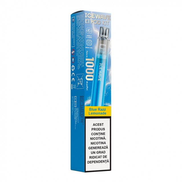 Kit Icewave E1 Azure Blue 1000 pufuri Blue Razz Lemonade 2ml 20mg