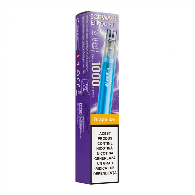 Kit Icewave E1 Azure Blue 1000 pufuri Grape Ice 2ml 20mg