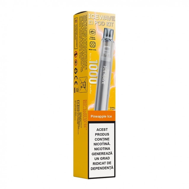 Kit Icewave E1 Dark Grey 1000 pufuri Pineapple Ice 2ml 20mg