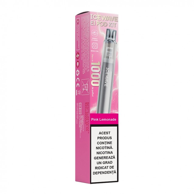 Kit Icewave E1 Dark Grey 1000 pufuri Pink Lemonade 2ml 20mg