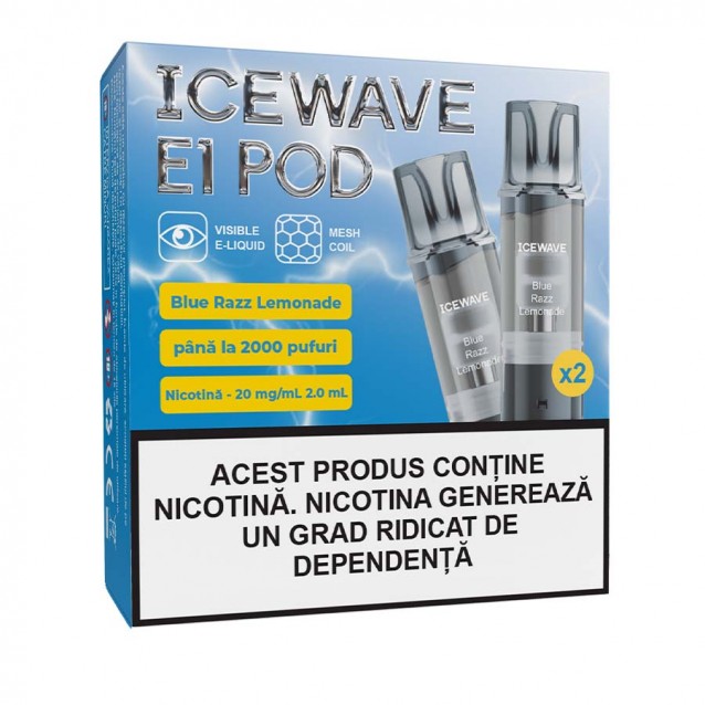 Set 2 cartuse Icewave E1 Pod 2ml 20mg Blue Razz Lemonade