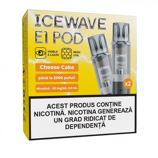 Set 2 cartuse Icewave E1 Pod 2ml 20mg Cheese Cake