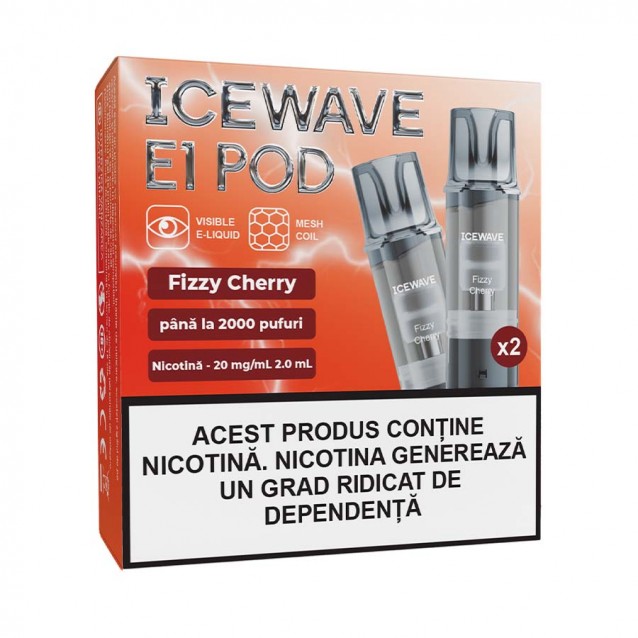 Set 2 cartuse Icewave E1 Pod 2ml 20mg Fizzy Cherry
