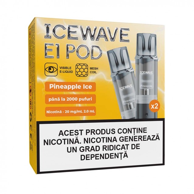 Set 2 cartuse Icewave E1 Pod 2ml 20mg Pineapple Ice
