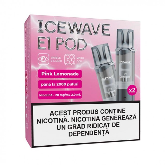 Set 2 cartuse Icewave E1 Pod 2ml 20mg Pink Lemonade