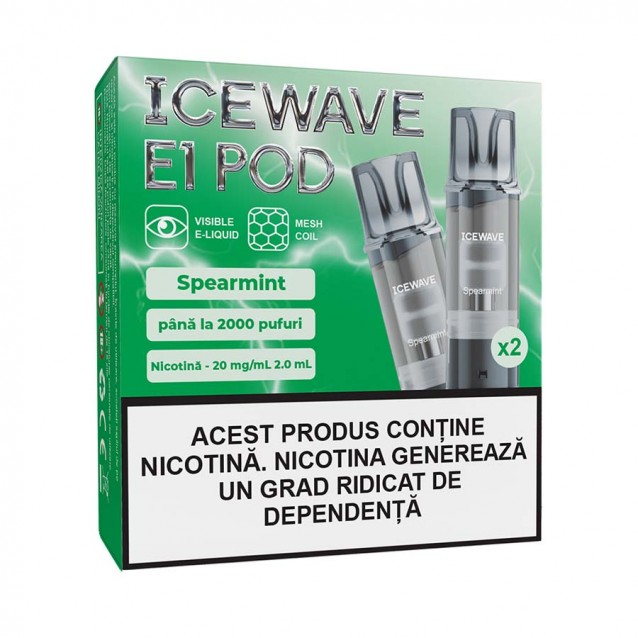 Set 2 cartuse Icewave E1 Pod 2ml 20mg Spearmint