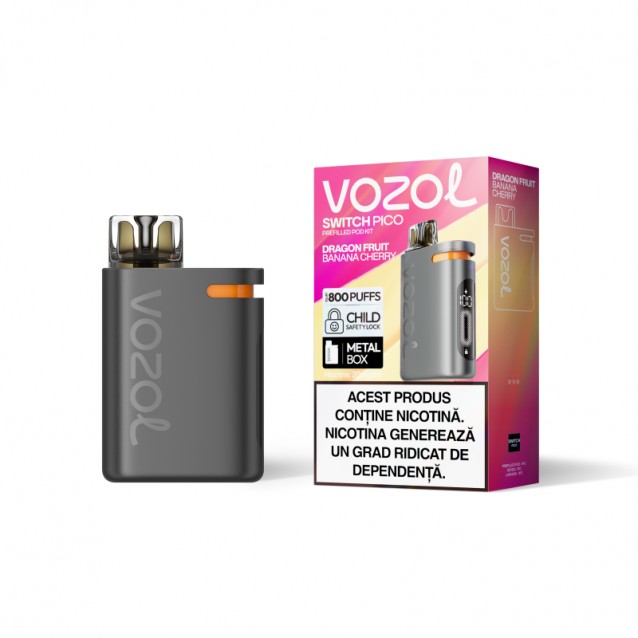 Kit Tigara Electronica reincarcabila VOZOL SWITCH PICO aroma Dragon Fruit Banana Cherry