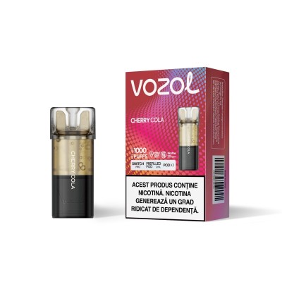 Cartus cu nicotina Vozol Switch Pro 1000 Pufuri Aroma Cherry Cola Single Pod
