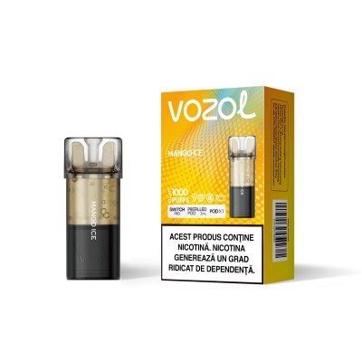 Cartus cu nicotina Vozol Switch Pro 1000 Pufuri Aroma Mango Ice Single Pod