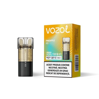 Cartus cu nicotina Vozol Switch Pro 1000 Pufuri Aroma Pineapple Ice Single Pod