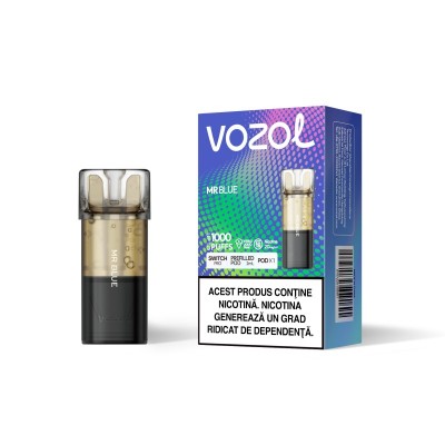Cartus cu nicotina Vozol Switch Pro 1000 Pufuri Aroma MR Blue Single Pod