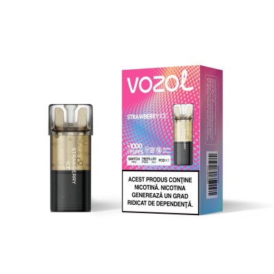 Cartus cu nicotina Vozol Switch Pro 1000 Pufuri Aroma Strawberry Ice Single Pod